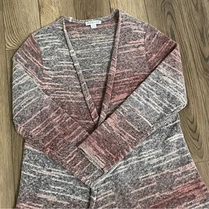 Pendleton Pink‎ Gray Ombre Open Front Cardigan